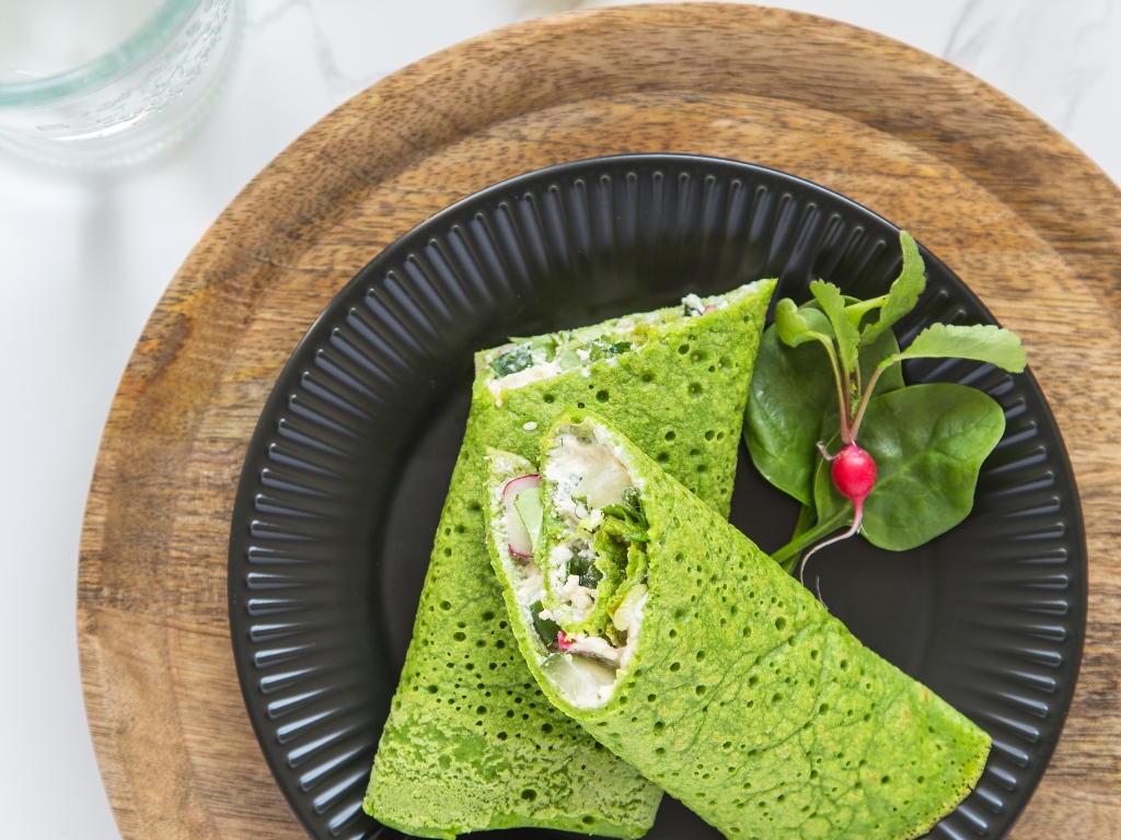 Špenátové palacinky s májovou bryndzou